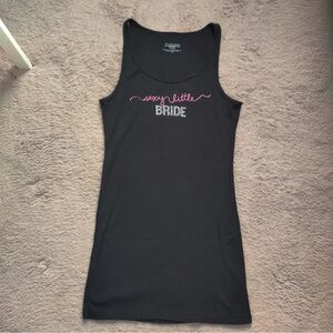 Victoria's Secret Black Tank Top Long Sexy Little Bride Rhinestone Bedazzeled